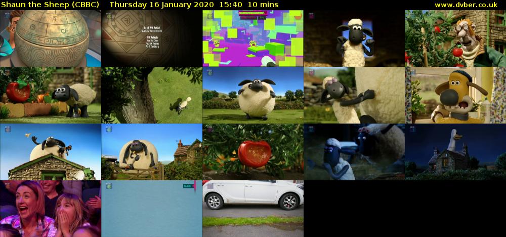 Shaun the Sheep (CBBC) Thursday 16 January 2020 15:40 - 15:50