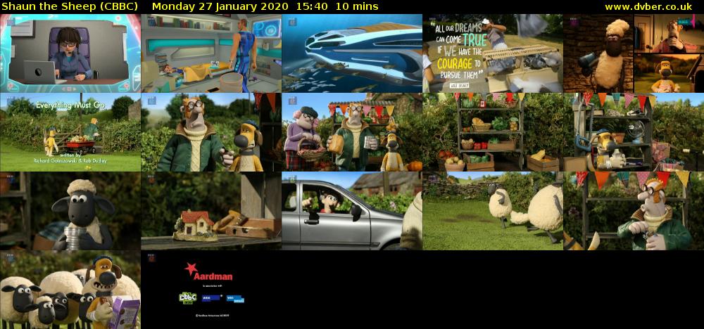 Shaun the Sheep (CBBC) Monday 27 January 2020 15:40 - 15:50