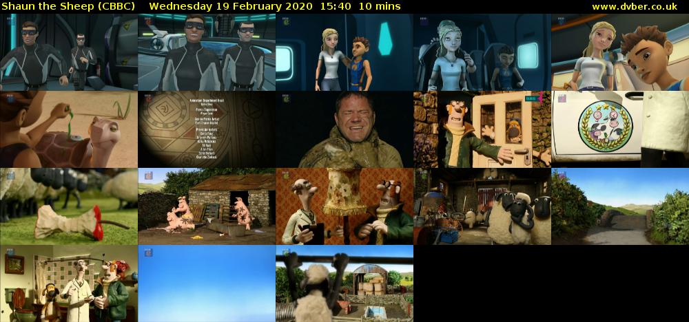 Shaun the Sheep (CBBC) Wednesday 19 February 2020 15:40 - 15:50