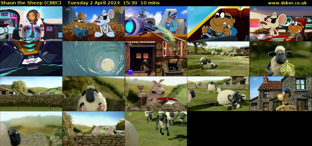 Shaun the Sheep (CBBC) Tuesday 2 April 2024 15:30 - 15:40