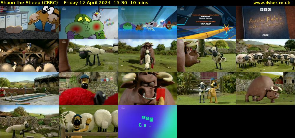 Shaun the Sheep (CBBC) Friday 12 April 2024 15:30 - 15:40