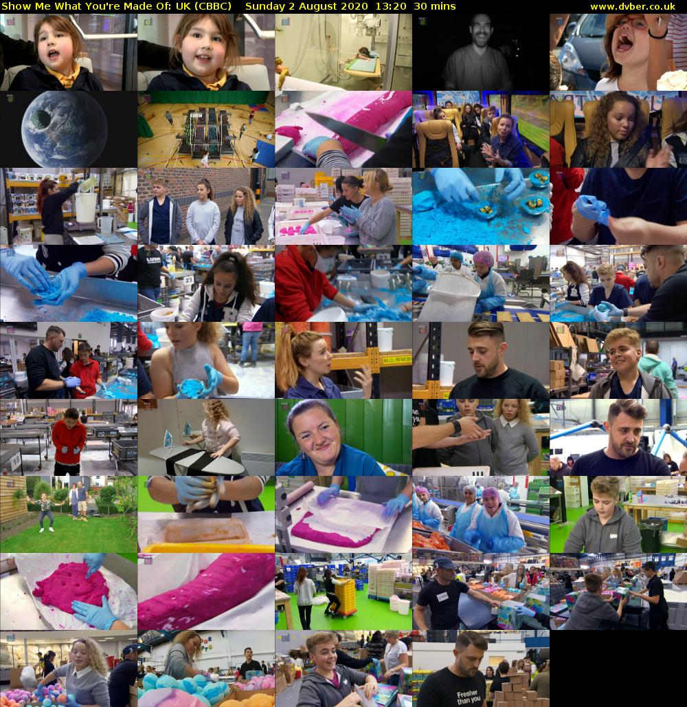 Show Me What You're Made Of: UK (CBBC) Sunday 2 August 2020 13:20 - 13:50