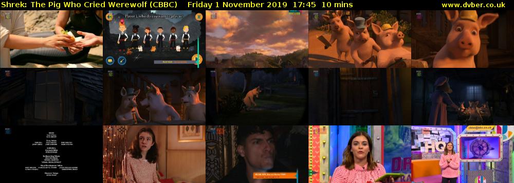 Shrek: The Pig Who Cried Werewolf (CBBC) Friday 1 November 2019 17:45 - 17:55
