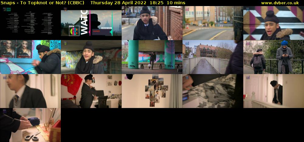 Snaps - To Topknot or Not? (CBBC) Thursday 28 April 2022 18:25 - 18:35