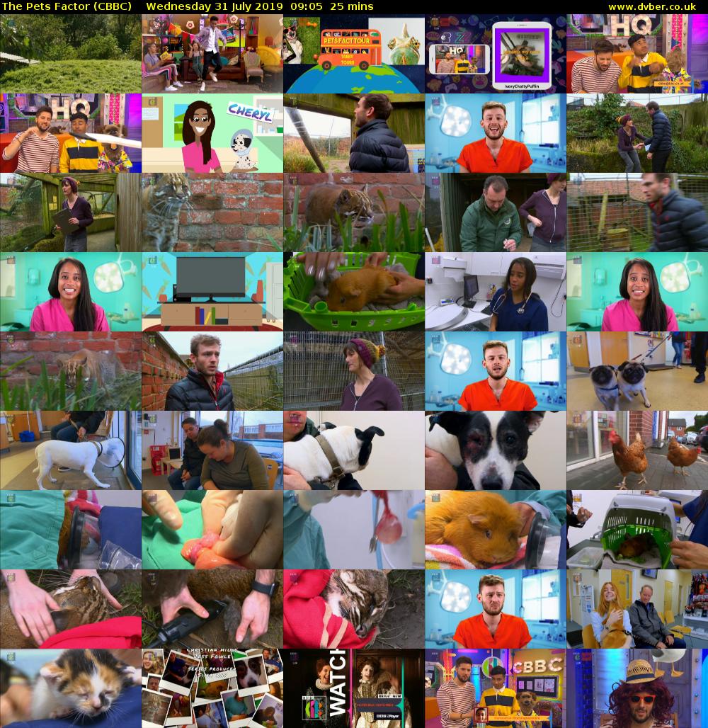 The Pets Factor (CBBC) Wednesday 31 July 2019 09:05 - 09:30