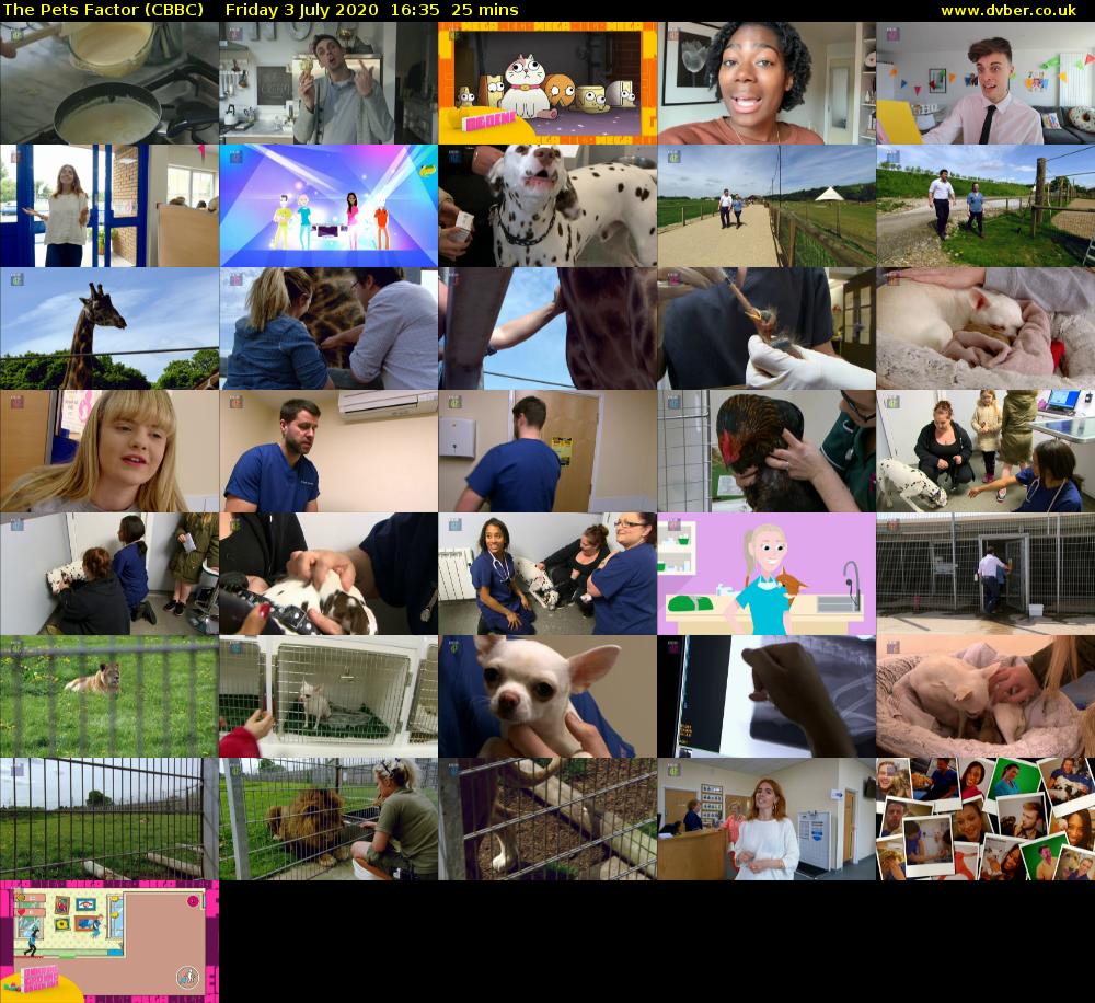 The Pets Factor (CBBC) Friday 3 July 2020 16:35 - 17:00
