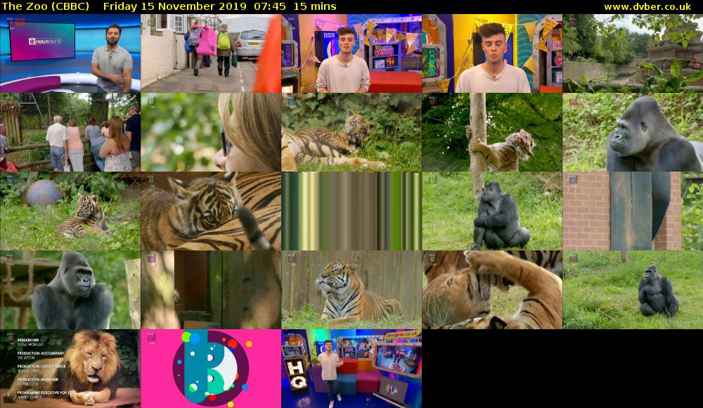 The Zoo (CBBC) Friday 15 November 2019 07:45 - 08:00