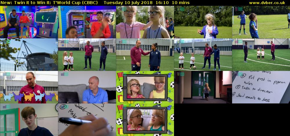 Twin It to Win It: T'World Cup (CBBC) Tuesday 10 July 2018 16:10 - 16:20