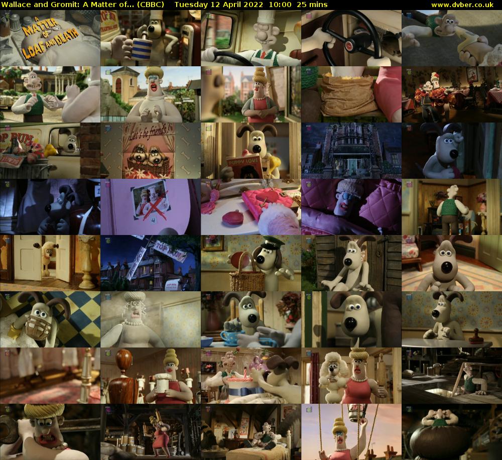 Wallace and Gromit: A Matter of... (CBBC) Tuesday 12 April 2022 10:00 - 10:25