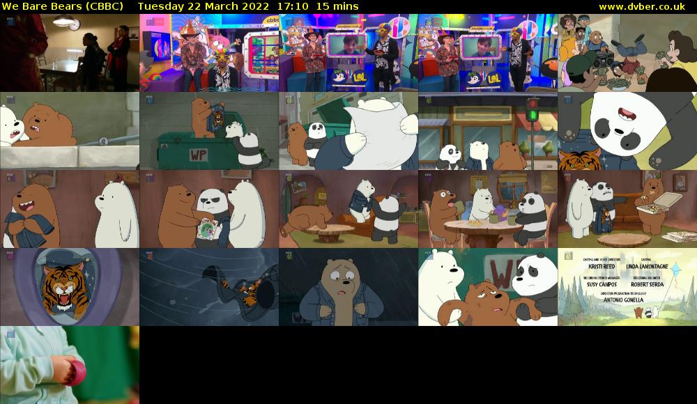 We Bare Bears (CBBC) Tuesday 22 March 2022 17:10 - 17:25