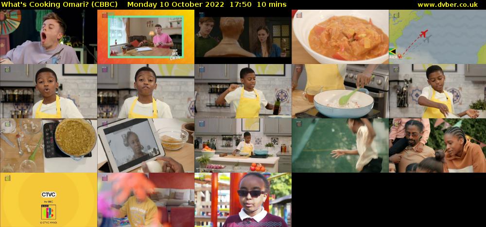 What's Cooking Omari? (CBBC) Monday 10 October 2022 17:50 - 18:00
