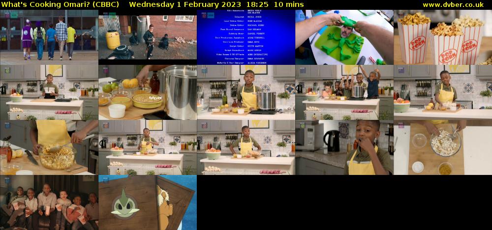 What's Cooking Omari? (CBBC) Wednesday 1 February 2023 18:25 - 18:35