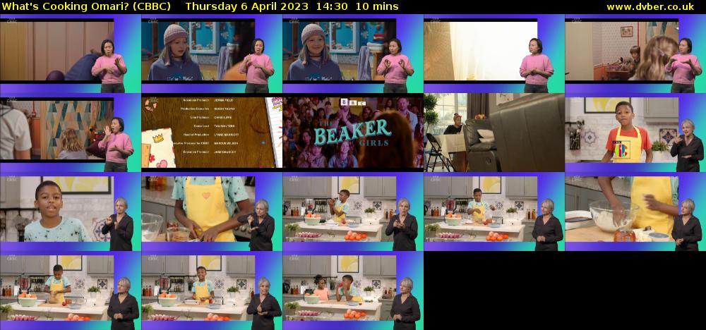 What's Cooking Omari? (CBBC) Thursday 6 April 2023 14:30 - 14:40