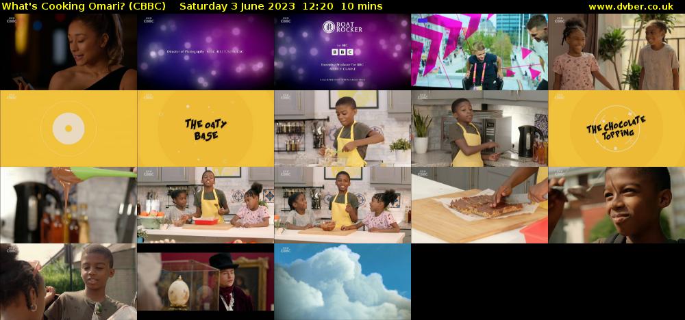What's Cooking Omari? (CBBC) Saturday 3 June 2023 12:20 - 12:30