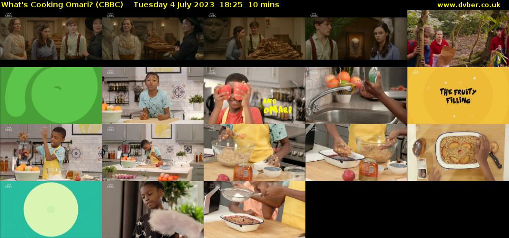 What's Cooking Omari? (CBBC) Tuesday 4 July 2023 18:25 - 18:35