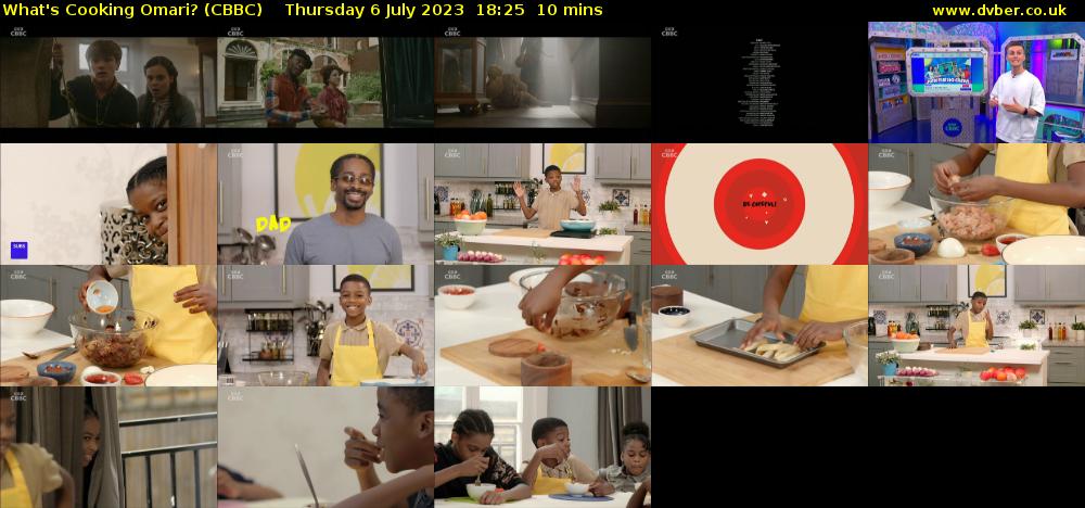 What's Cooking Omari? (CBBC) Thursday 6 July 2023 18:25 - 18:35