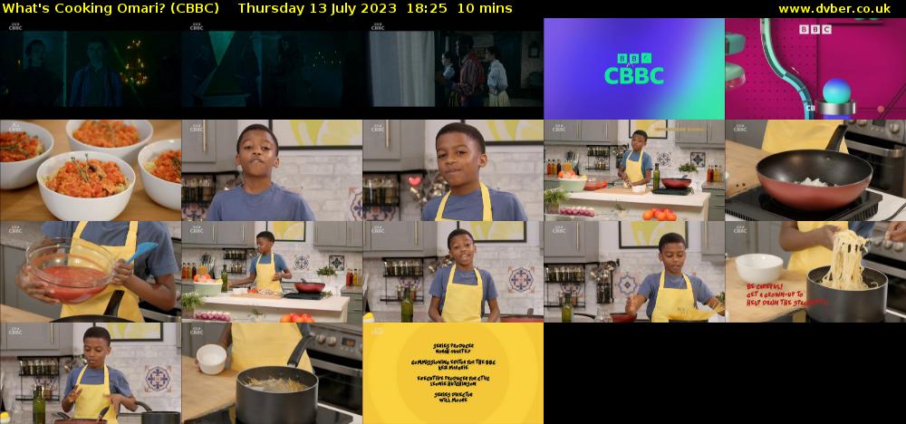 What's Cooking Omari? (CBBC) Thursday 13 July 2023 18:25 - 18:35