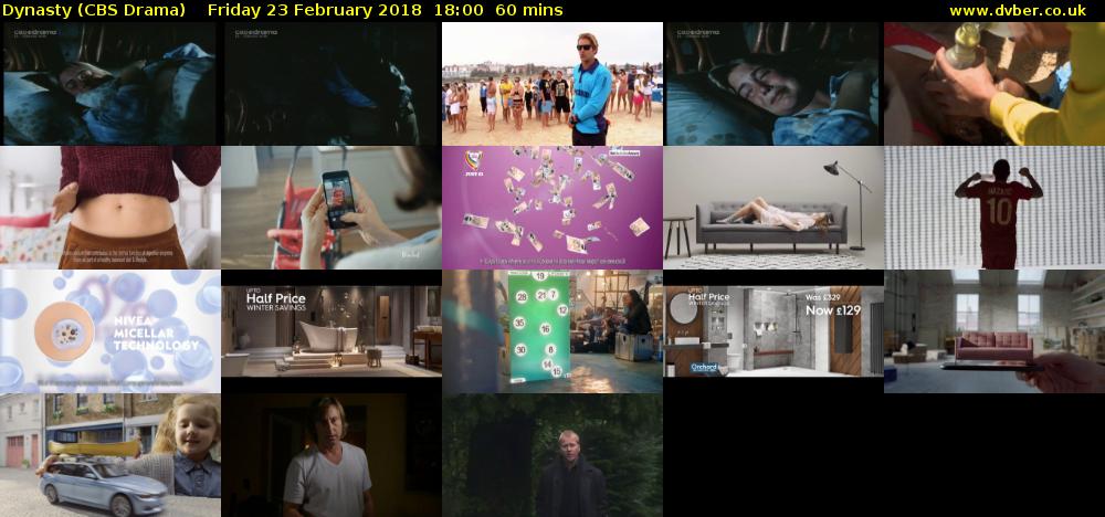 Dynasty (CBS Drama) Friday 23 February 2018 18:00 - 19:00