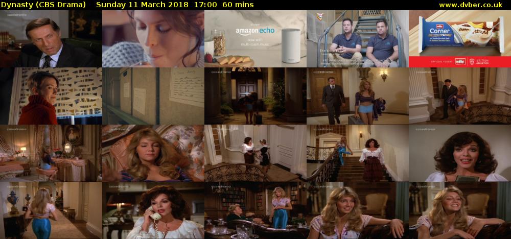 Dynasty (CBS Drama) Sunday 11 March 2018 17:00 - 18:00
