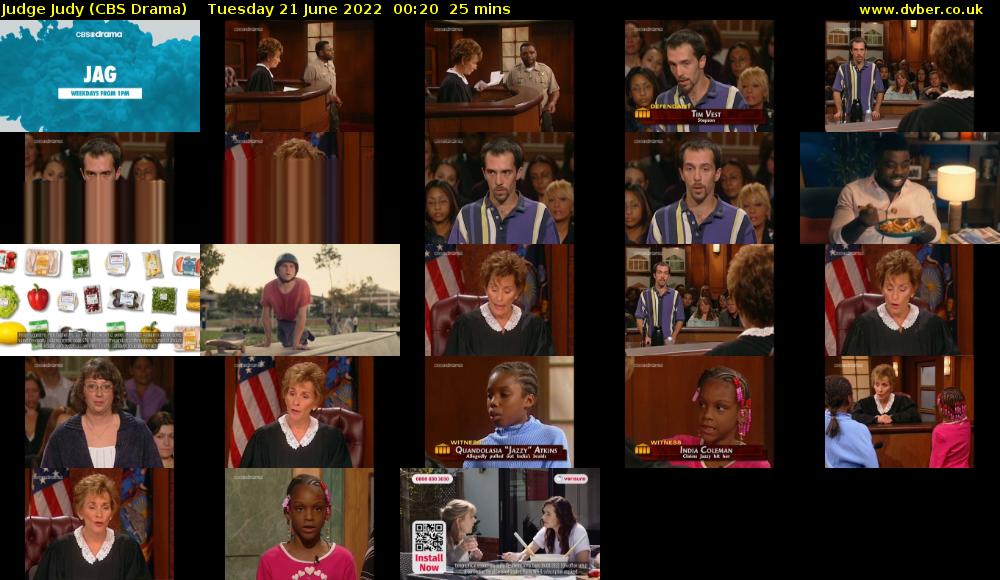 Judge Judy (CBS Drama) Tuesday 21 June 2022 00:20 - 00:45