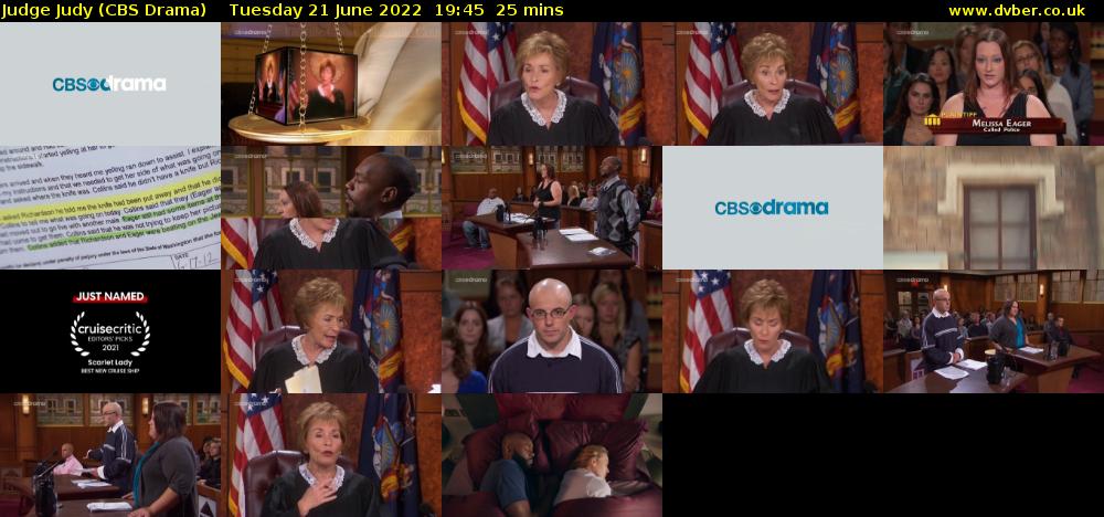 Judge Judy (CBS Drama) Tuesday 21 June 2022 19:45 - 20:10