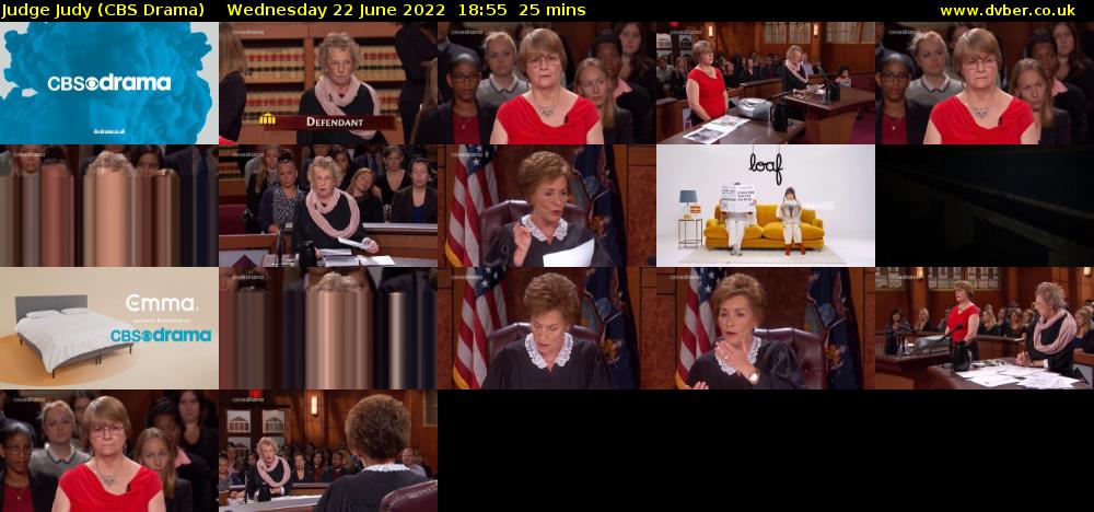 Judge Judy (CBS Drama) Wednesday 22 June 2022 18:55 - 19:20