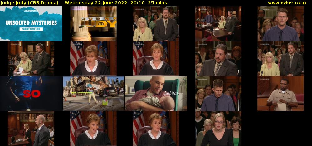 Judge Judy (CBS Drama) Wednesday 22 June 2022 20:10 - 20:35