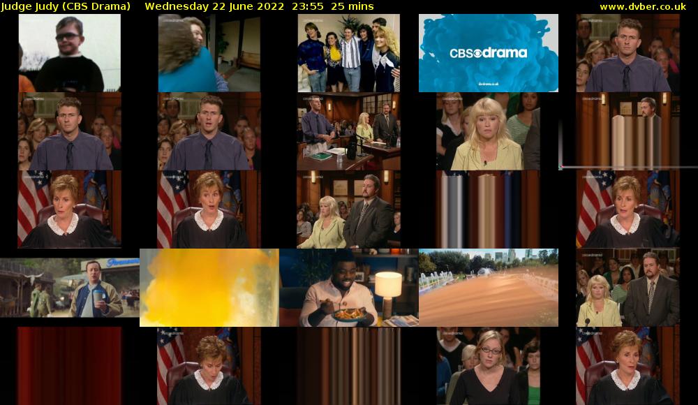 Judge Judy (CBS Drama) Wednesday 22 June 2022 23:55 - 00:20