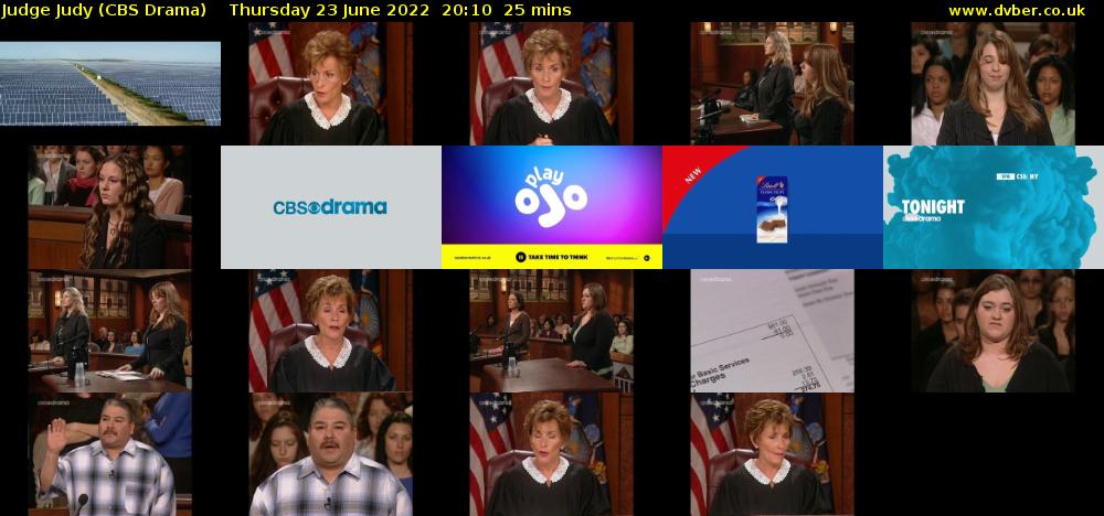 Judge Judy (CBS Drama) Thursday 23 June 2022 20:10 - 20:35