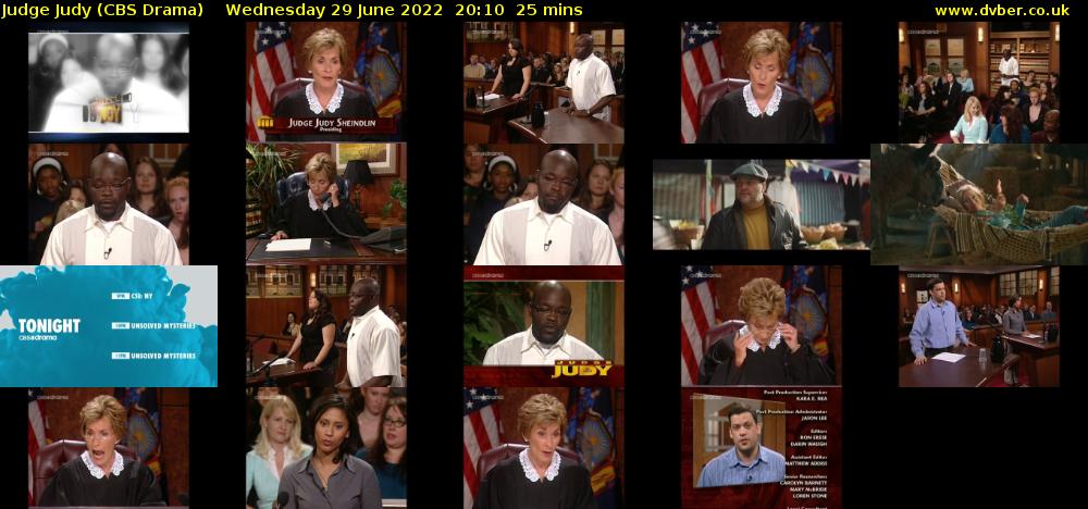 Judge Judy (CBS Drama) Wednesday 29 June 2022 20:10 - 20:35