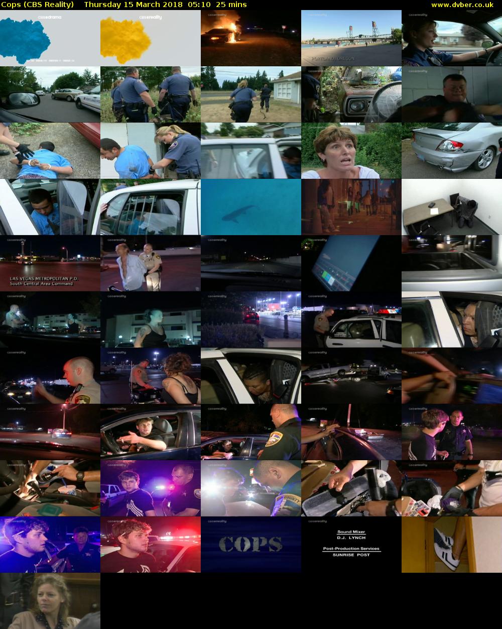 Cops (CBS Reality) Thursday 15 March 2018 05:10 - 05:35