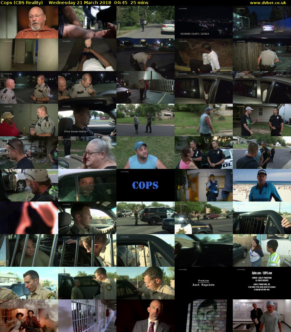 Cops (CBS Reality) Wednesday 21 March 2018 04:45 - 05:10
