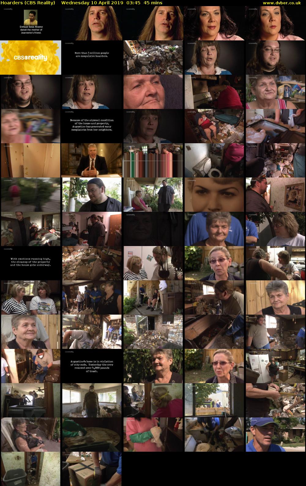 Hoarders (CBS Reality) Wednesday 10 April 2019 03:45 - 04:30