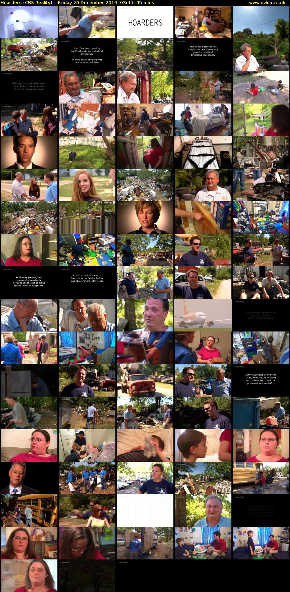 Hoarders (CBS Reality) Friday 20 December 2019 03:45 - 04:30