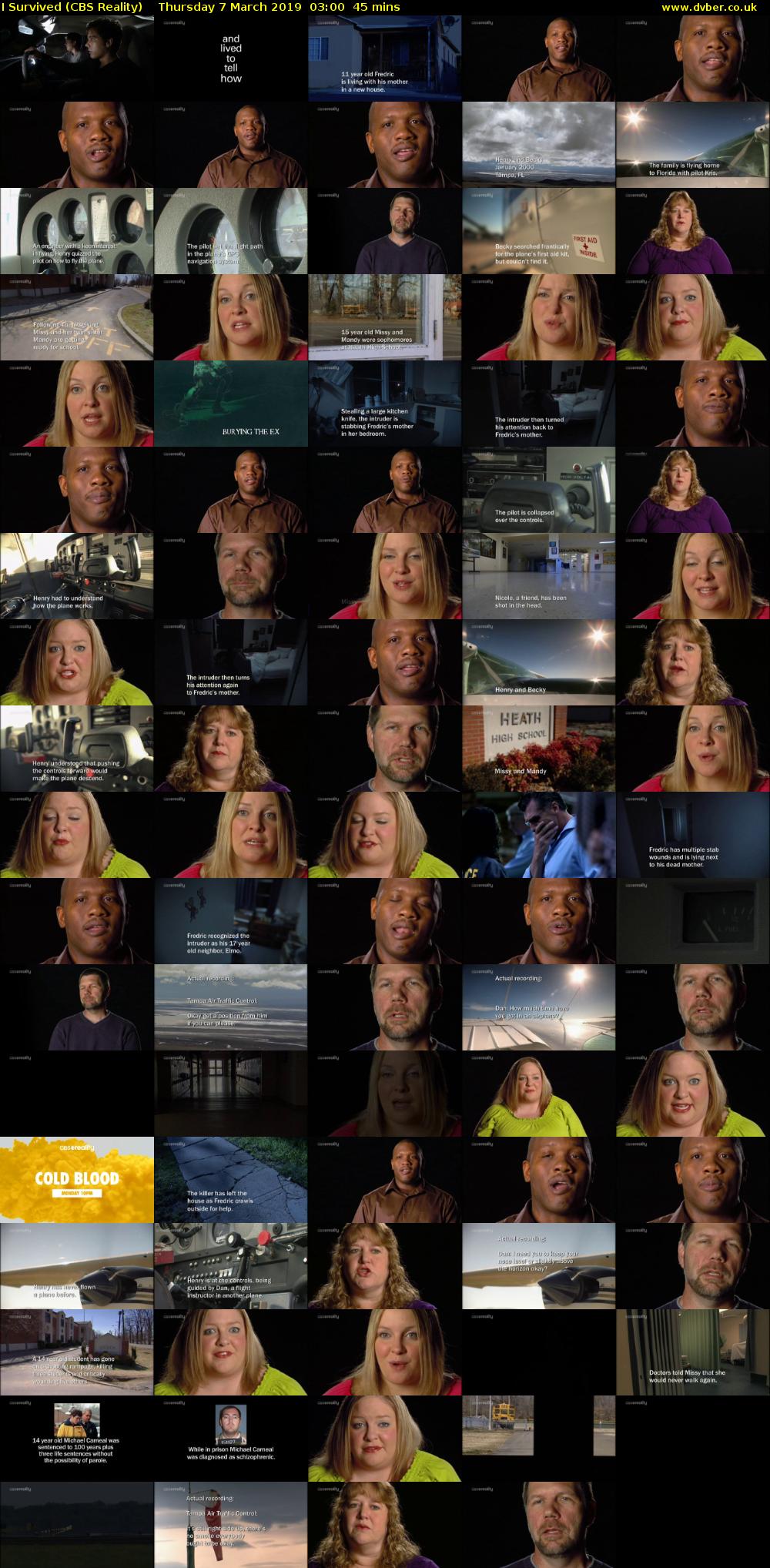 I Survived (CBS Reality) Thursday 7 March 2019 03:00 - 03:45