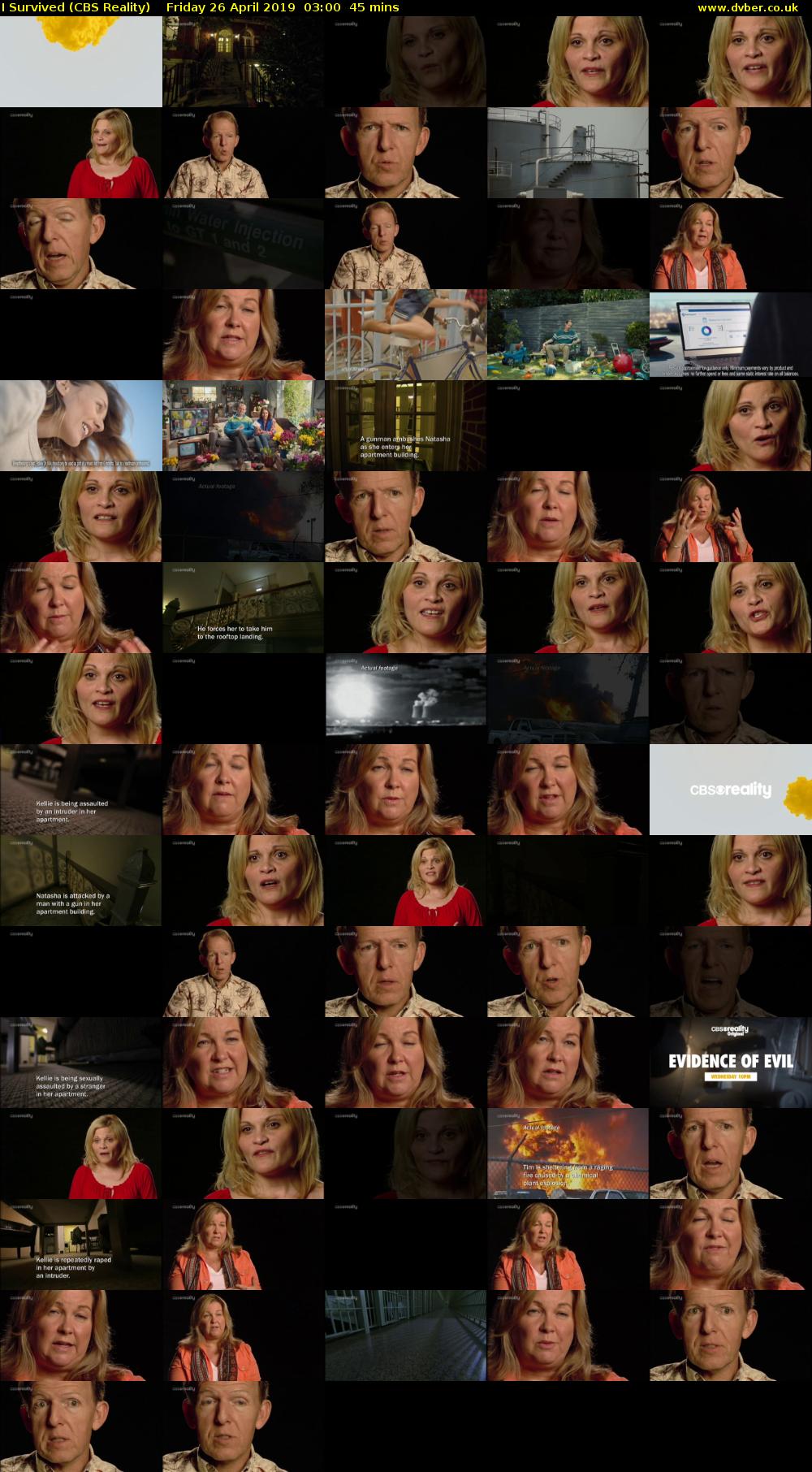 I Survived (CBS Reality) Friday 26 April 2019 03:00 - 03:45