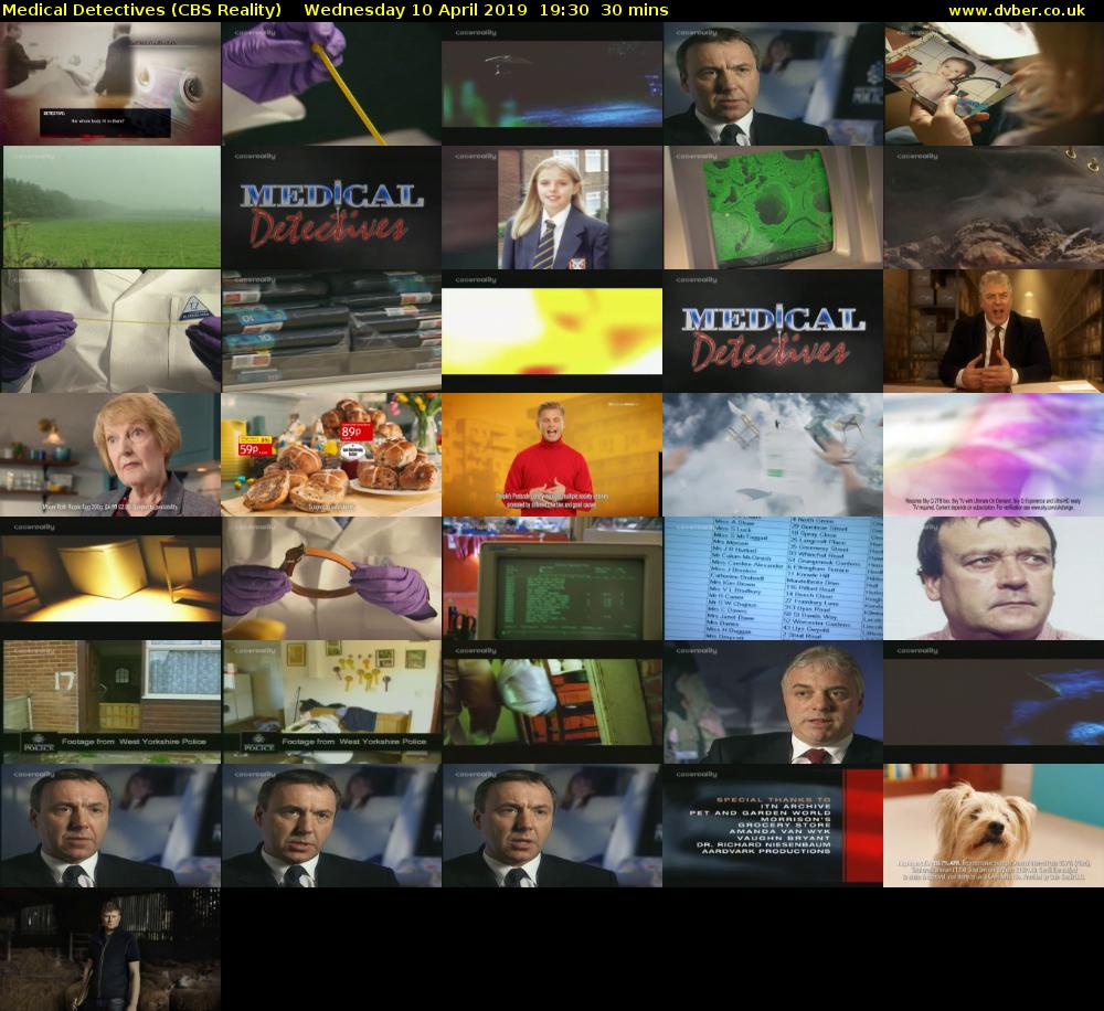 Medical Detectives (CBS Reality) Wednesday 10 April 2019 19:30 - 20:00