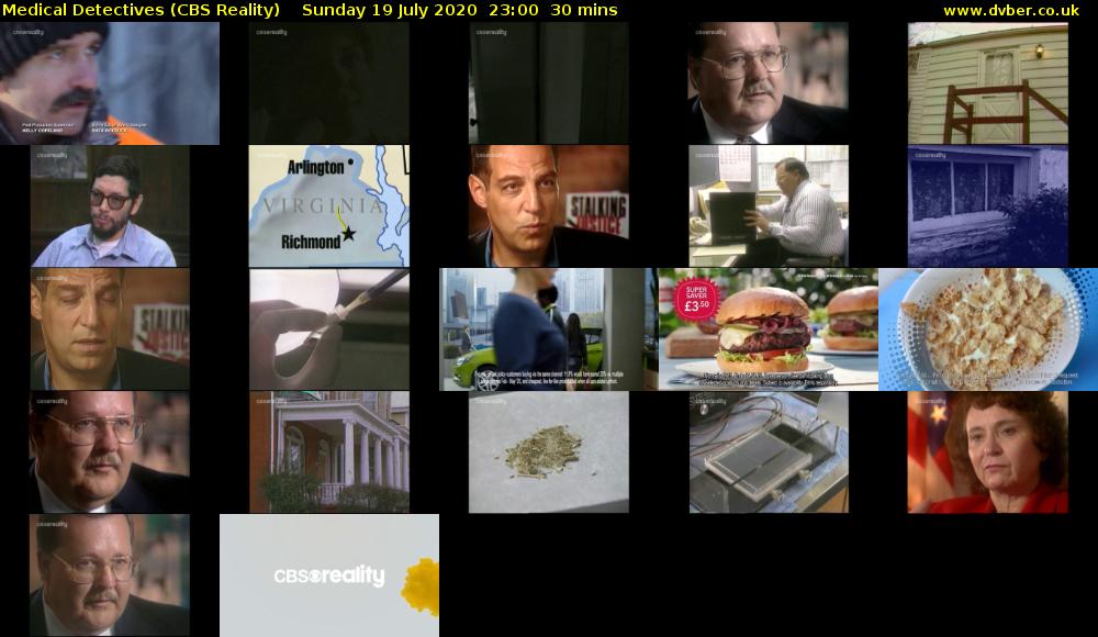 Medical Detectives (CBS Reality) Sunday 19 July 2020 23:00 - 23:30