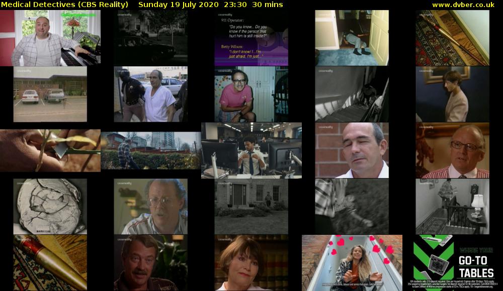 Medical Detectives (CBS Reality) Sunday 19 July 2020 23:30 - 00:00