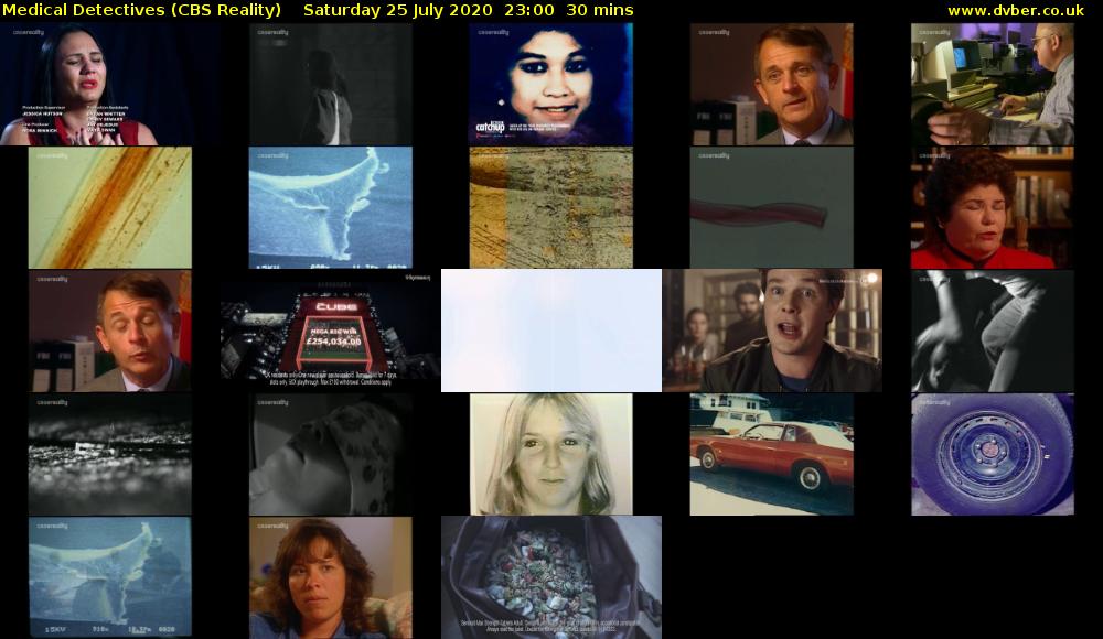 Medical Detectives (CBS Reality) Saturday 25 July 2020 23:00 - 23:30