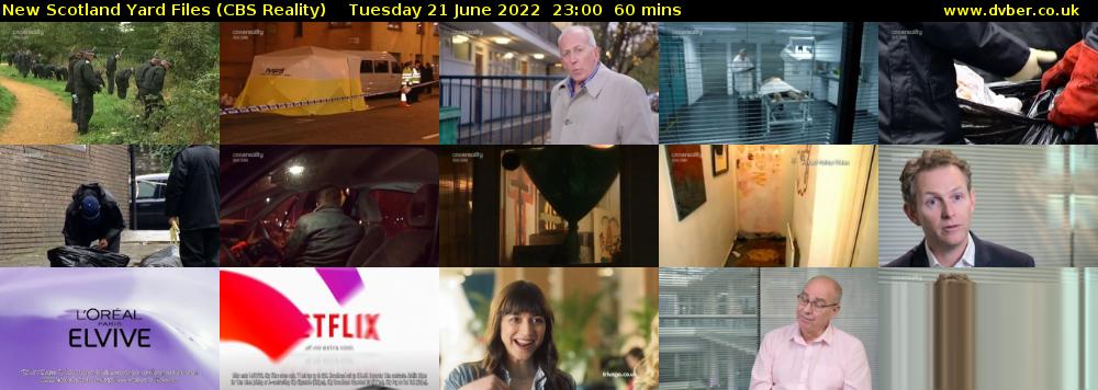 New Scotland Yard Files (CBS Reality) Tuesday 21 June 2022 23:00 - 00:00