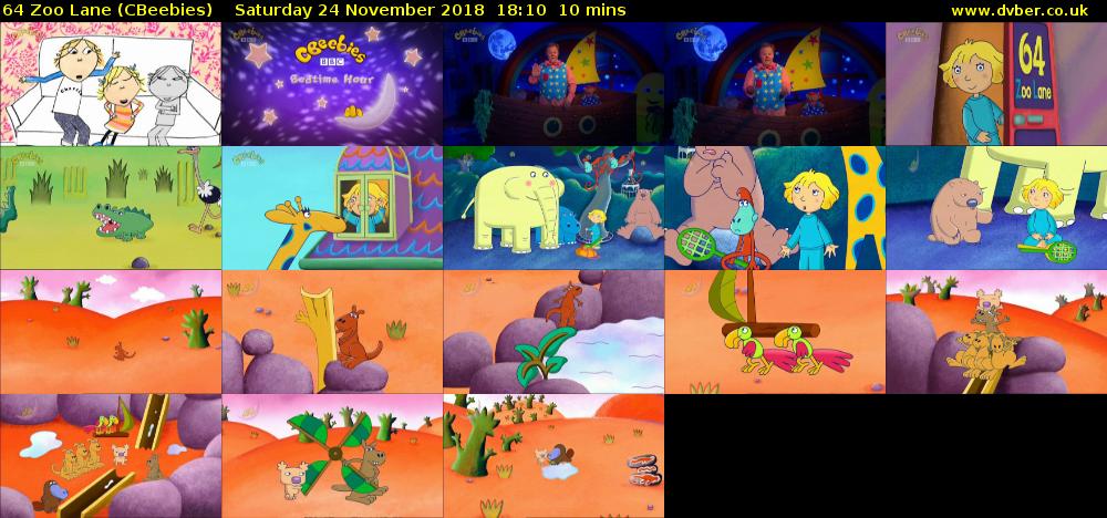 64 Zoo Lane (CBeebies) Saturday 24 November 2018 18:10 - 18:20