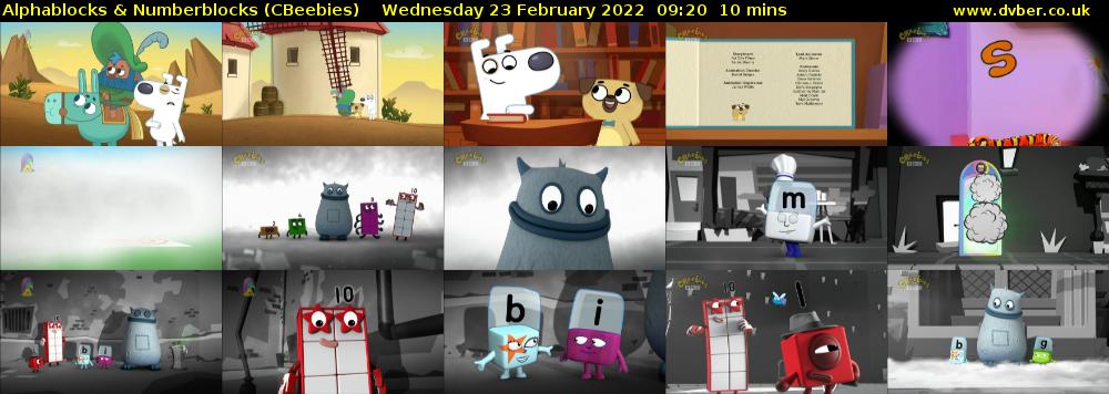 Alphablocks & Numberblocks (CBeebies) Wednesday 23 February 2022 09:20 - 09:30