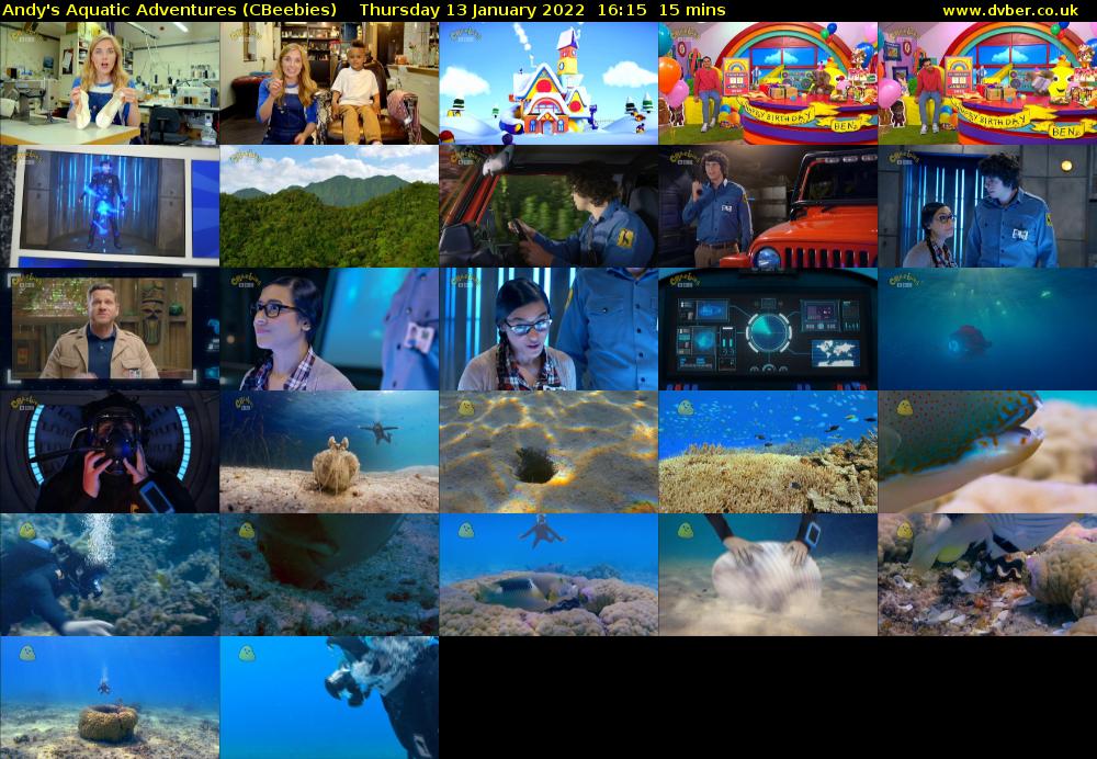 Andy's Aquatic Adventures (CBeebies) Thursday 13 January 2022 16:15 - 16:30