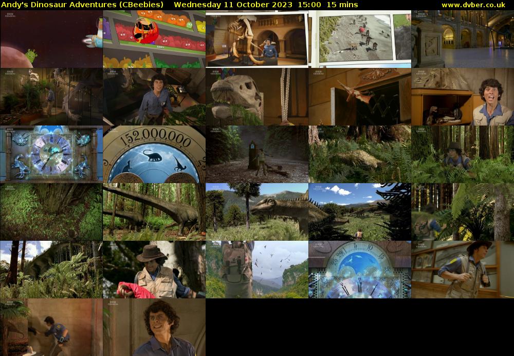Andy's Dinosaur Adventures (CBeebies) Wednesday 11 October 2023 15:00 - 15:15