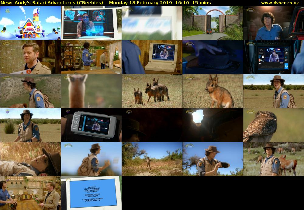 Andy's Safari Adventures (CBeebies) Monday 18 February 2019 16:10 - 16:25