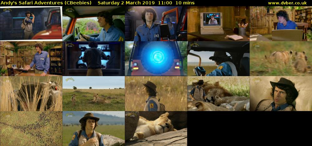 Andy's Safari Adventures (CBeebies) Saturday 2 March 2019 11:00 - 11:10