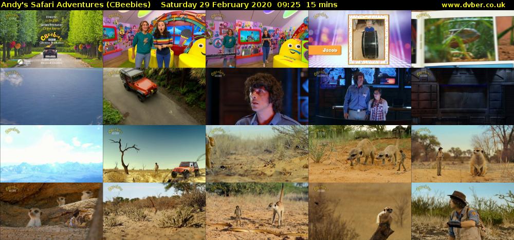 Andy's Safari Adventures (CBeebies) Saturday 29 February 2020 09:25 - 09:40