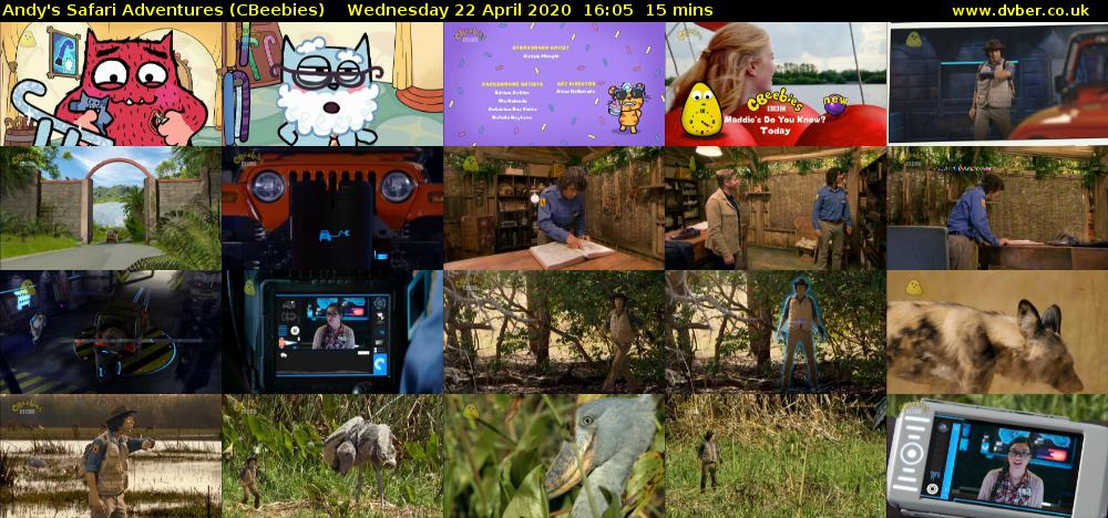 Andy's Safari Adventures (CBeebies) Wednesday 22 April 2020 16:05 - 16:20