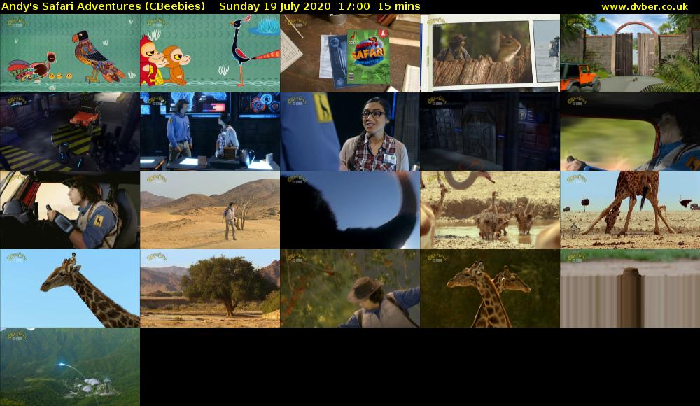 Andy's Safari Adventures (CBeebies) Sunday 19 July 2020 17:00 - 17:15